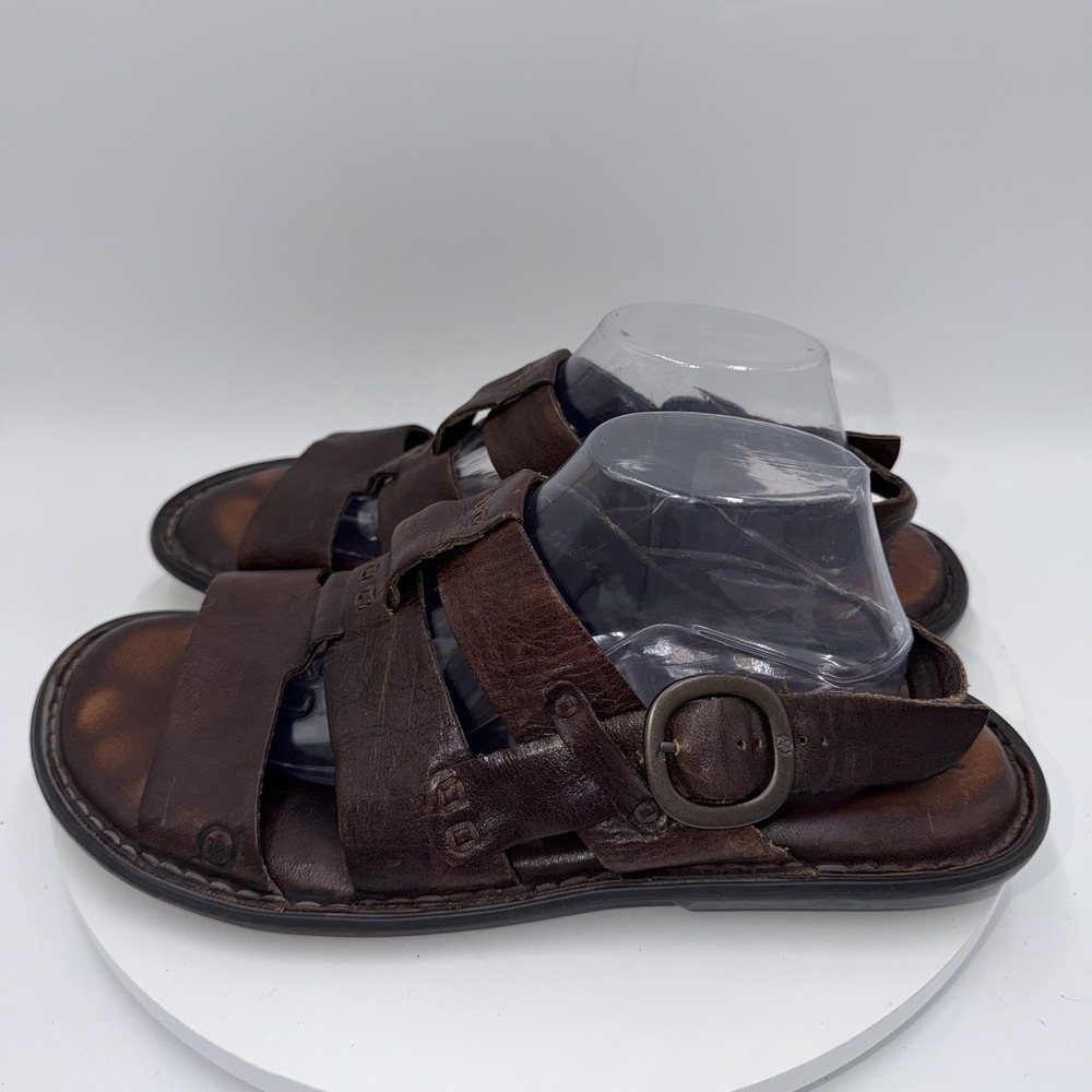 Born Leather Fisherman Sandals MenSize US 11 Brown Hand Crafted Footwear M6333